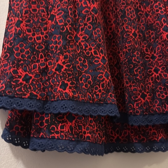 Free People mini dress - size small - Red and navy Patterned Dress - cap sleeve - Picture 5 of 7